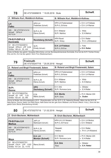 Fohlenschau-Katalog Kaltblut II - 2018