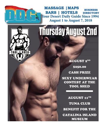Desert Daily Guide LGBT Palm Springs California, this week. August 1 to August 7, 2018