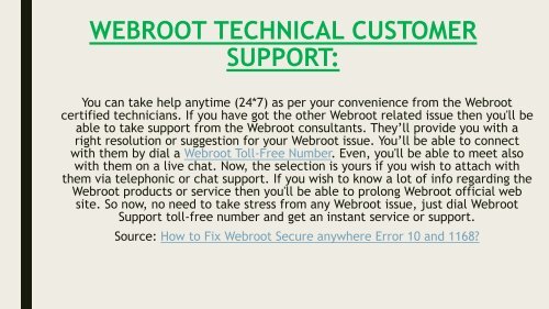 How do you fix Webroot Secure Anywhere error 10 and 1168?