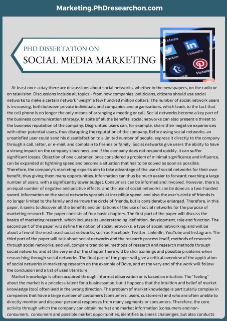 dissertation marketing social