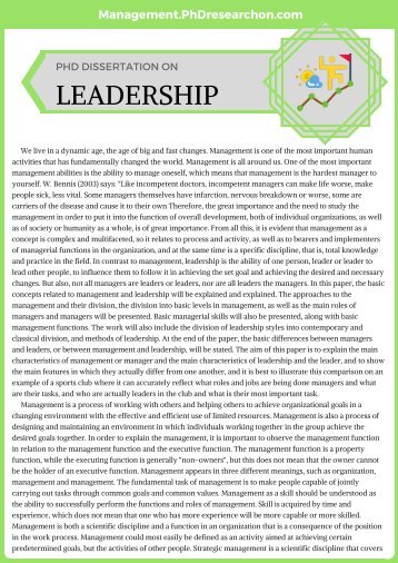 Leadership PhD Dissertation Sample