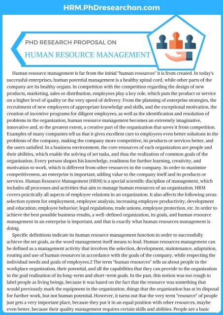 dissertation proposal for human resource management