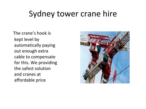 Crane Hire Sydney