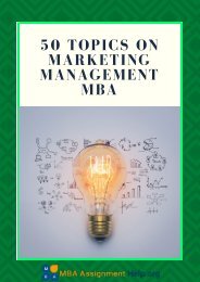 50 Topics on Marketing Management MBA