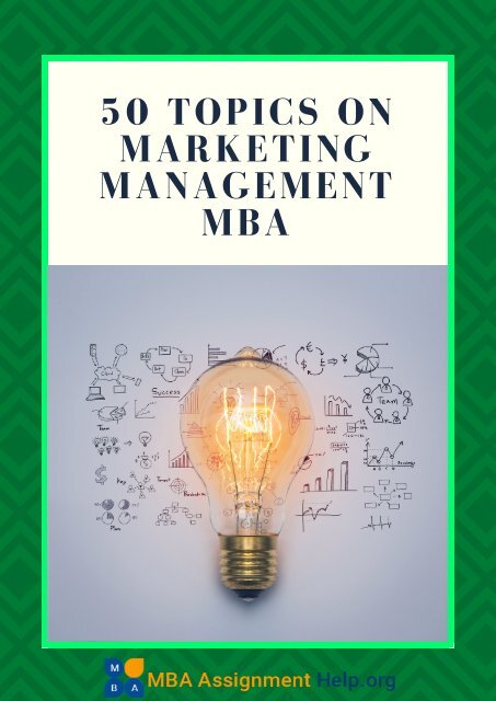 50 Topics on Marketing Management MBA