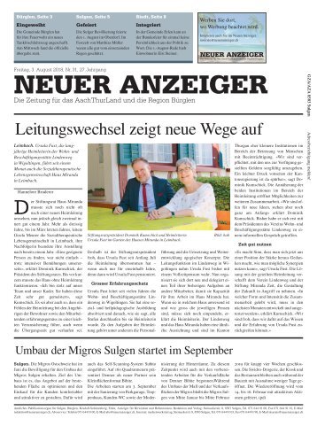 Neuer Anzeiger 3. August 2018 