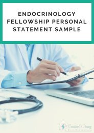 Endocrinology Fellowship Personal Statement Sample