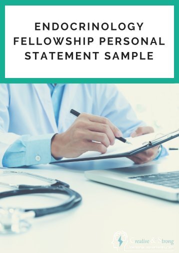 Endocrinology Fellowship Personal Statement Sample
