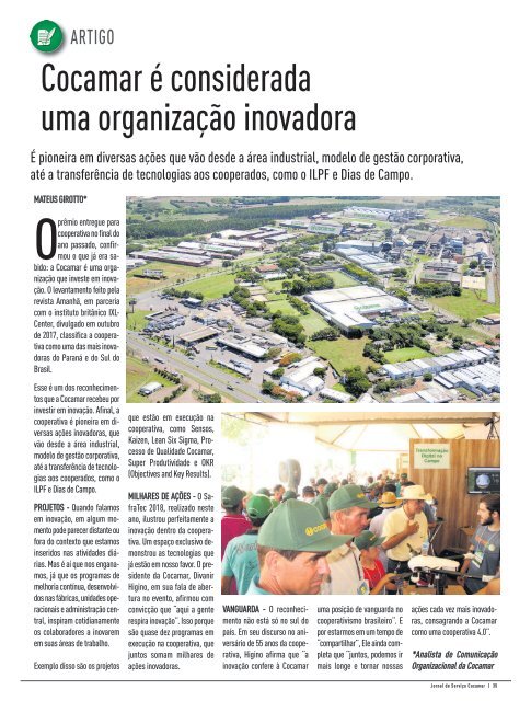 Jornal Cocamar Agosto 2018