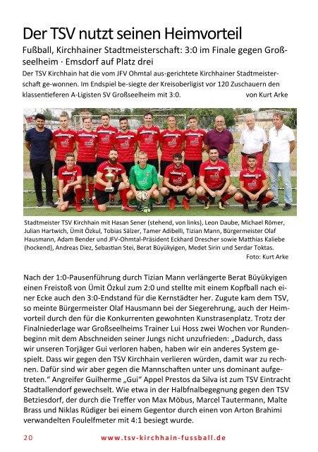 03+05.08.2018 Stadionzeitung TSV Ernsthausen / SG Oberes Edertal