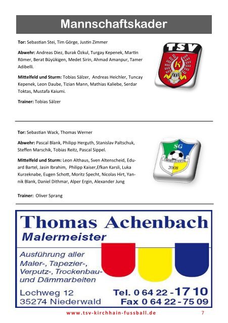 03+05.08.2018 Stadionzeitung TSV Ernsthausen / SG Oberes Edertal