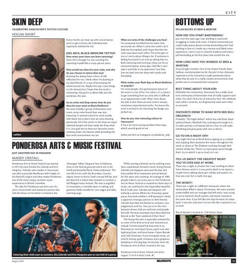 Beatroute Magazine BC Print Edition August 2018