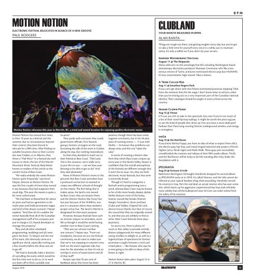 Beatroute Magazine BC Print Edition August 2018