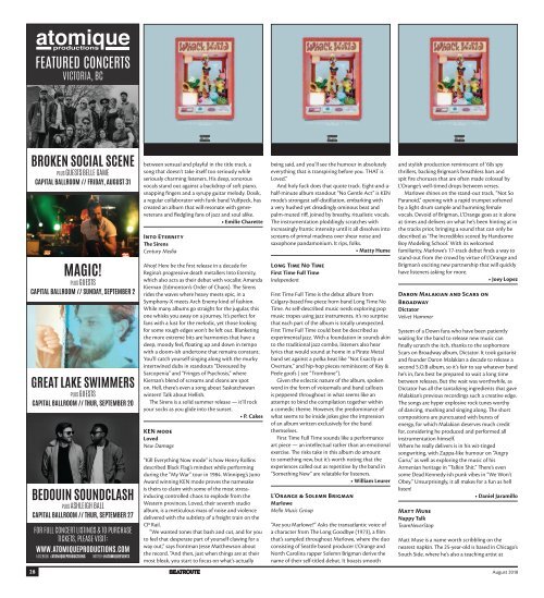 Beatroute Magazine BC Print Edition August 2018