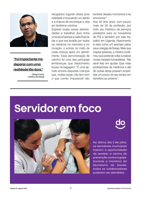 Jornal do Servidor - Praia Grande | Ed. 3 | Agosto 2018