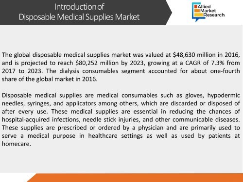 7 Trendlines in Disposable Medical Supplies Market