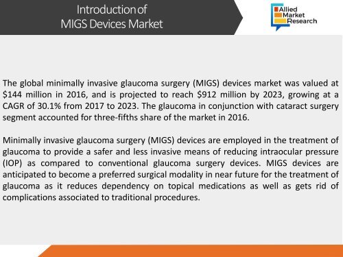 Emerging Trends in Minimally Invasive Glaucoma Surgery (MIGS) Devices Market 