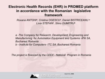 Electronic Health Records (EHR) in PROMED platform in ... - ICMCC