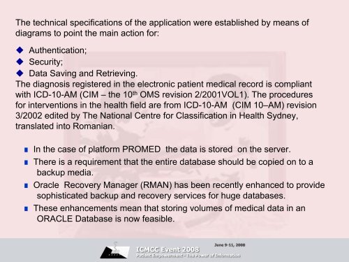 Electronic Health Records (EHR) in PROMED platform in ... - ICMCC