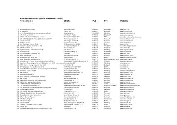 M&A-Dienstleister (Stand Dezember 2003 ... - Info.Search