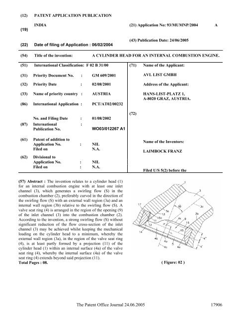 24/06/2005 - Controller General of Patents, Designs, and Trade Marks