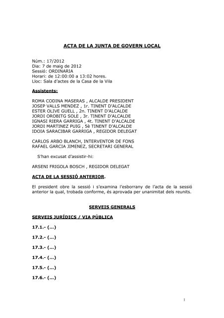 2012 0507 JGL.pdf - Ajuntament de Lloret de Mar