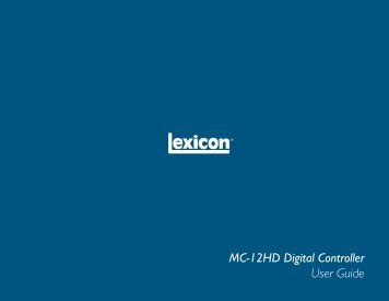 MC-12HD Digital Controller User Guide - Lexicon