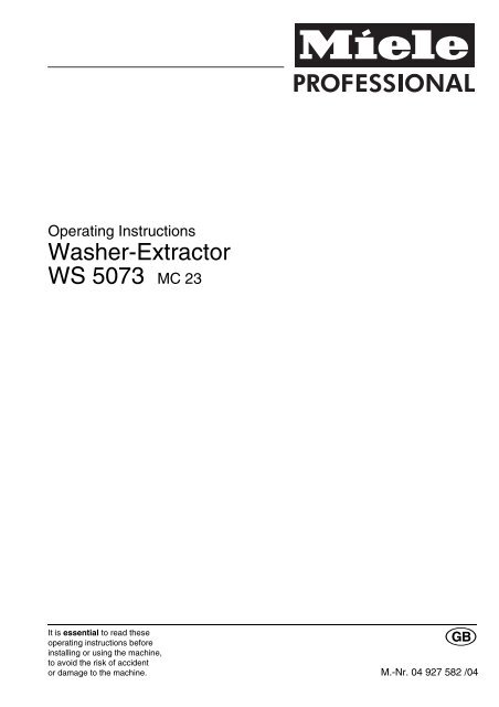 Washer-Extractor WS 5073 MC 23