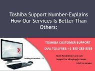 For Resolving Issues  Dial (1-833-283-8333) Toshiba Support Number
