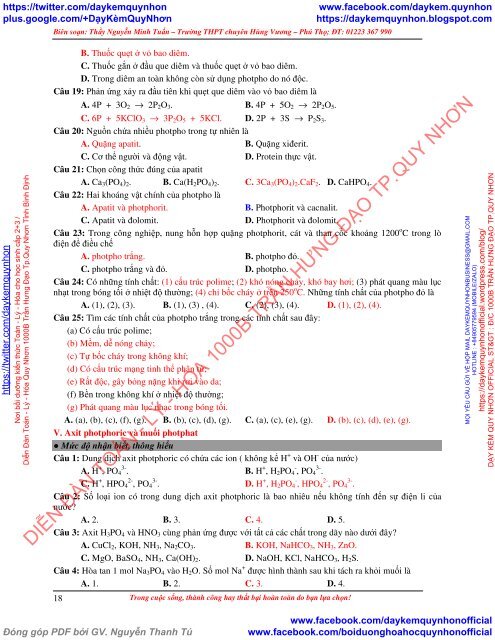 HỆ THỐNG CÂU HỎI TRẮC NGHIỆM PHÂN DẠNG BÀI TẬP VÀ VÍ DỤ MINH HỌA HÓA 11 CHƯƠNG 2+3 NGUYỄN MINH TUẤN