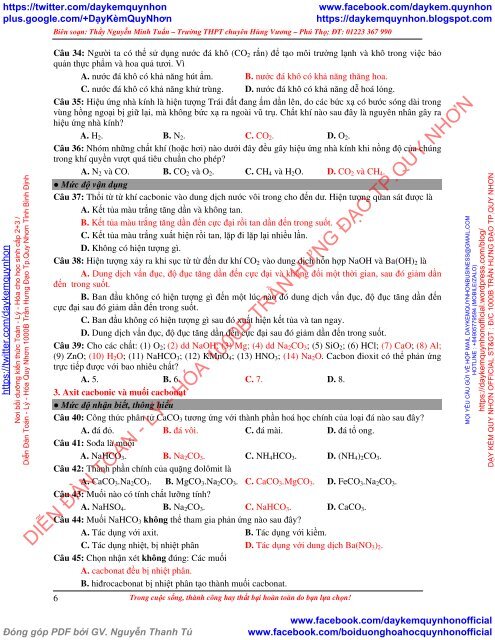 HỆ THỐNG CÂU HỎI TRẮC NGHIỆM PHÂN DẠNG BÀI TẬP VÀ VÍ DỤ MINH HỌA HÓA 11 CHƯƠNG 2+3 NGUYỄN MINH TUẤN