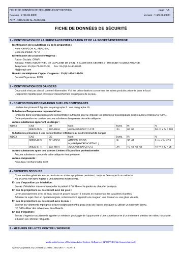 fiche de données de sécurité