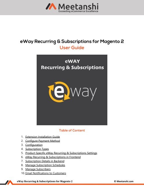Magento 2 eWay Recurring & Subscriptions