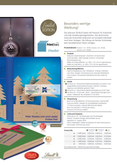 Adventskalender bedrucken als Werbeartikel günstig 