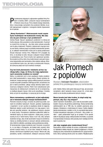 Wywiad z Prezesem Fabryki Maszyn Kamieniarskich PROMECH S.A.