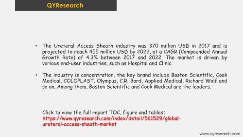 Global Ureteral Access Sheath Market is projected to exhibit a CAGR of 4.3