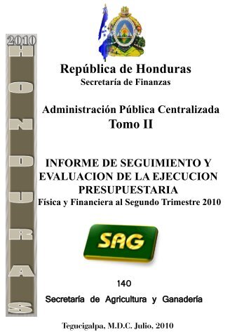 140 Secretaría de Agricultura y Ganadería República de Honduras ...