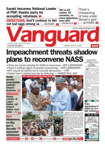 03082018 - Impeachment threats shadow plans to reconvene NASS