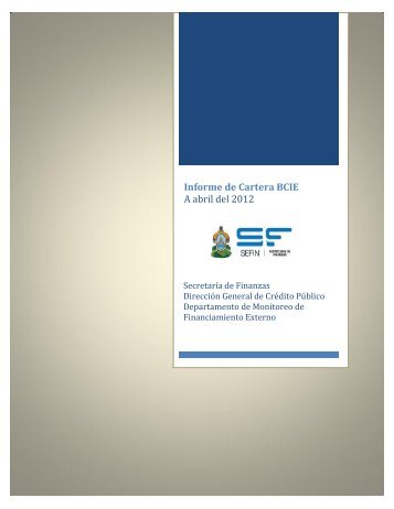 Informe de Cartera BCIE - Secretaría de Finanzas