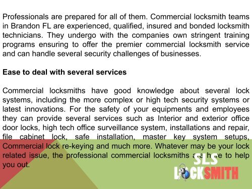 Rely on Commercial Locksmith for a High-Quality Service to Stay Safe and Secure