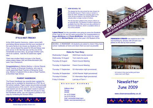 Newsletter June 2009 - Stranraer Academy