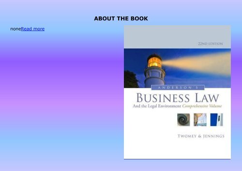 PDF Download Anderson s Business Law and the Legal Environment Pdf books