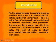 Modifying the structure of the five-paragraph essay