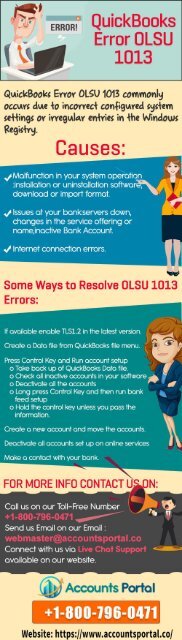 1800-796-0471: QuickBooks Error OLSU 1013 Support & Solutions