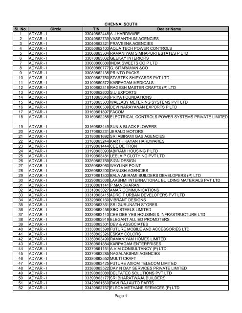 21754_EFILING DLRS - Tamil Nadu VAT