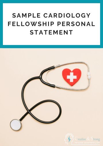 Sample Cardiology Fellowship Personal Statement