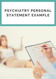 Psychiatry Personal Statement Examples