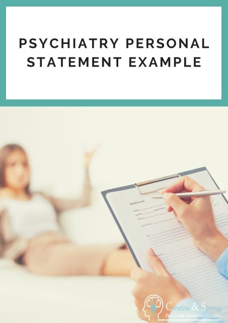 Psychiatry Personal Statement Examples