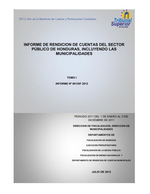 informe de rendicion de cuentas del sector público de honduras ...