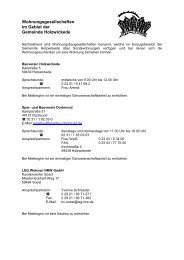 Liste der Wohnungsbaugesellschaften - Gemeinde Holzwickede